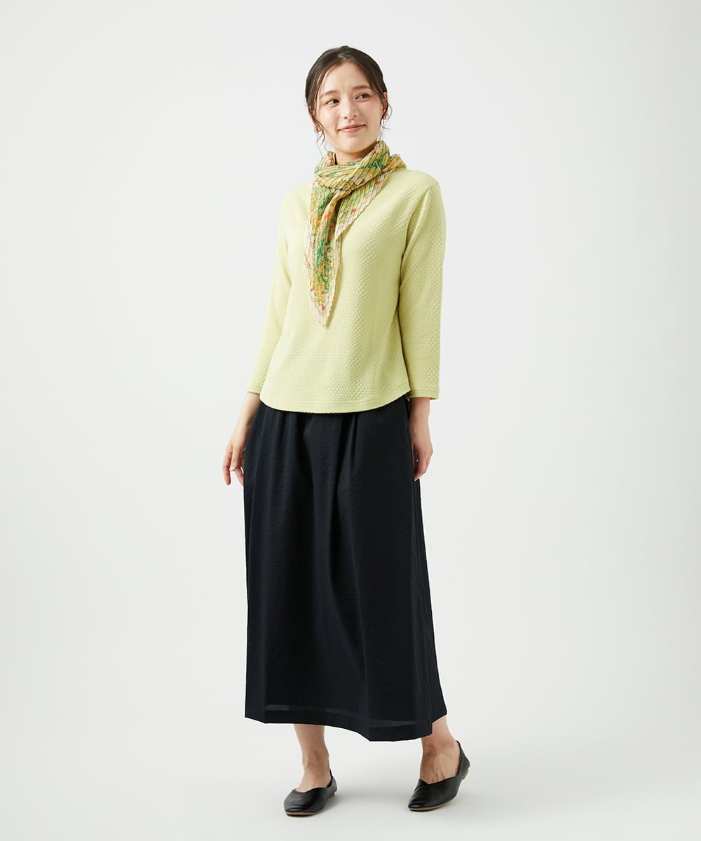 NK3ED02100 GIANNI LO GIUDICE(ジャンニ ロ ジュディチェ) マルチサラサプリーツストール イエロー