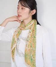 NK3ED02100 GIANNI LO GIUDICE(ジャンニ ロ ジュディチェ) マルチサラサプリーツストール イエロー