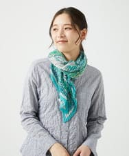 NK3ED02100 GIANNI LO GIUDICE(ジャンニ ロ ジュディチェ) マルチサラサプリーツストール グリーン