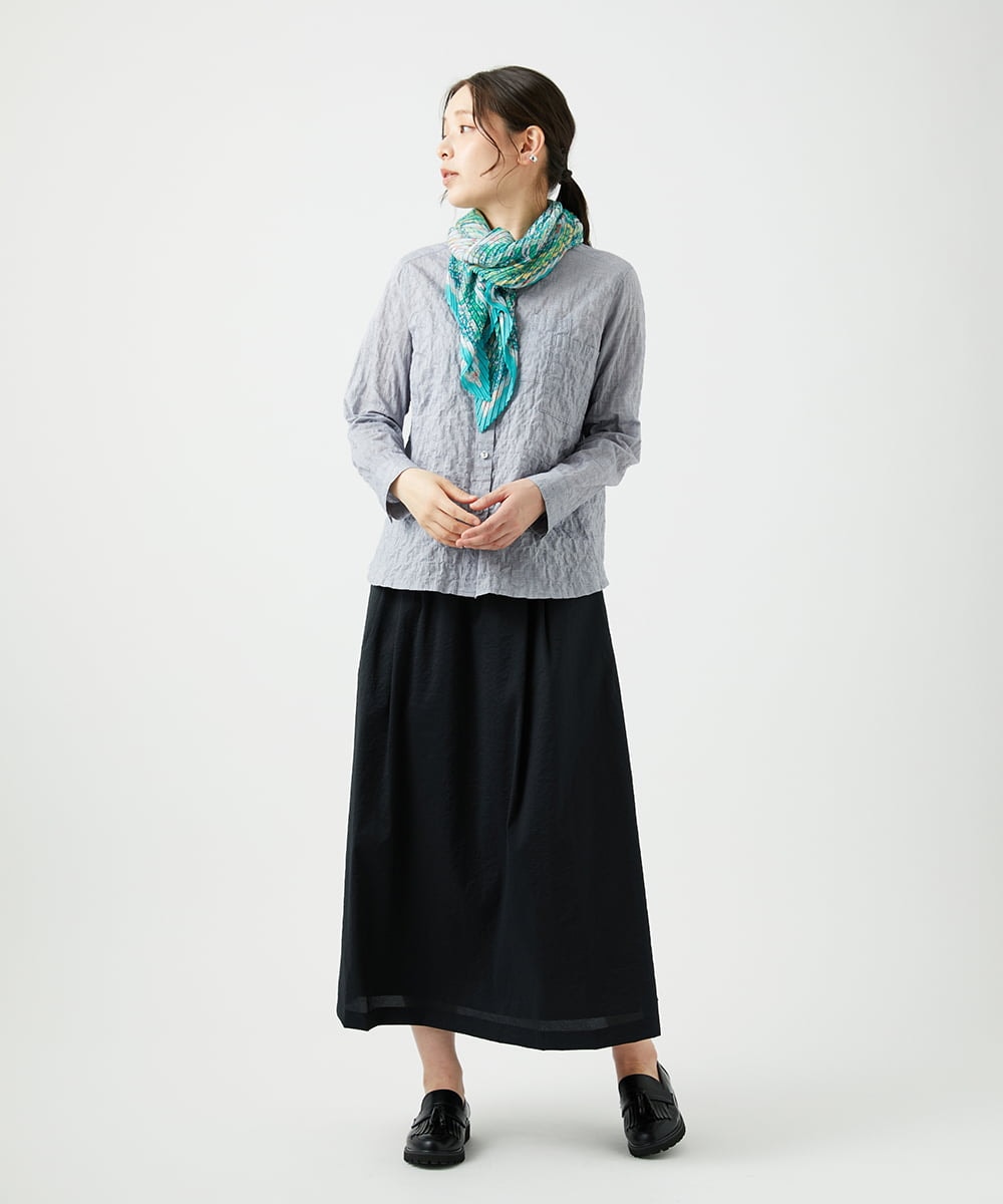 NK3ED02100 GIANNI LO GIUDICE(ジャンニ ロ ジュディチェ) マルチサラサプリーツストール グリーン