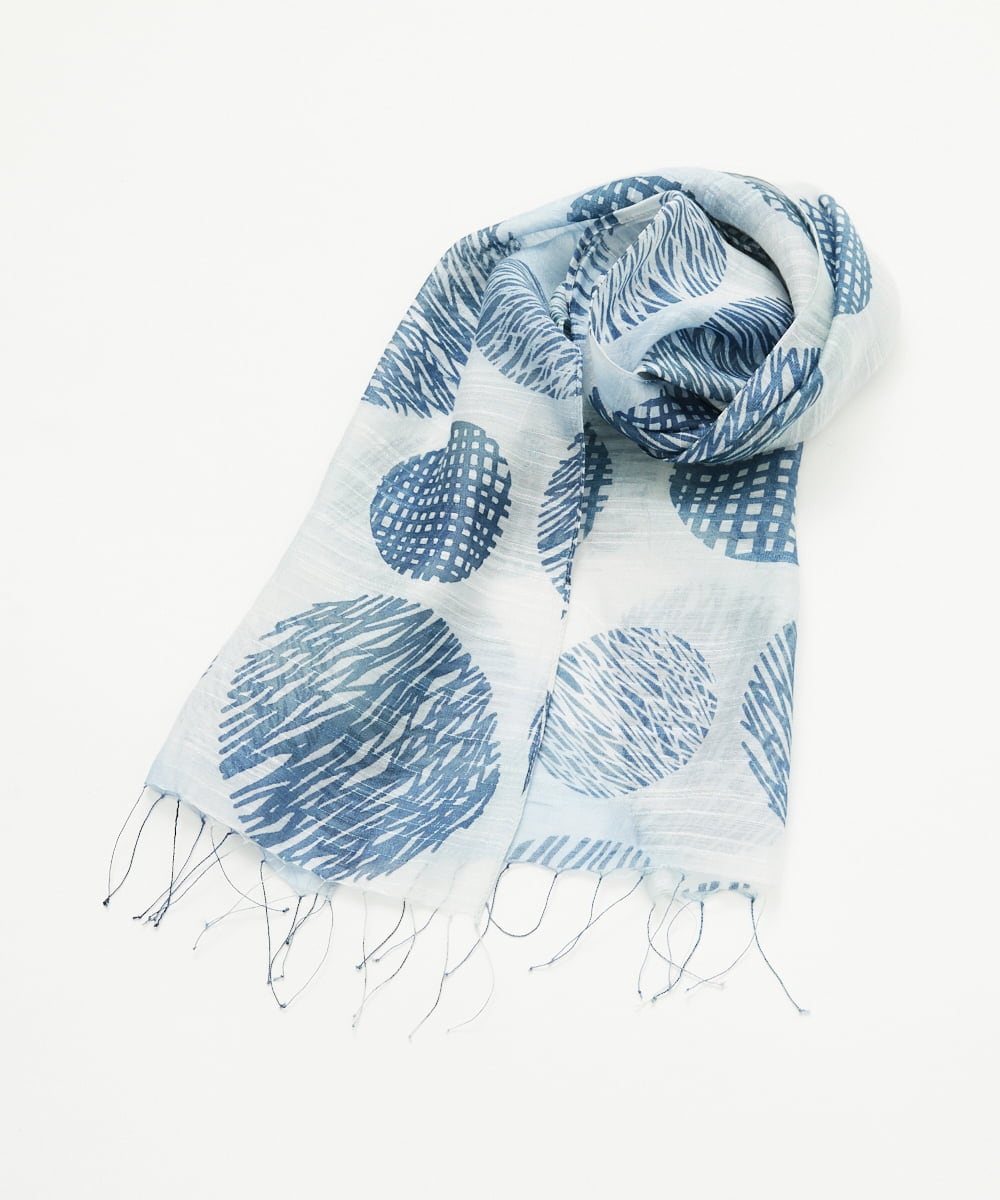 NK3ED05070 GIANNI LO GIUDICE(ジャンニ ロ ジュディチェ) レーヨンシルクドットストール ライトブルー