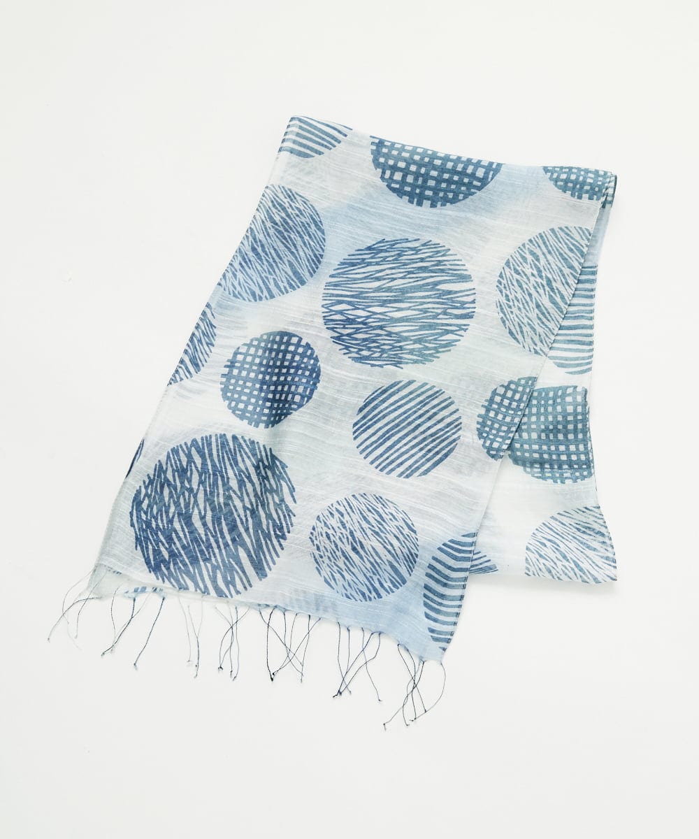 NK3ED05070 GIANNI LO GIUDICE(ジャンニ ロ ジュディチェ) レーヨンシルクドットストール ライトブルー