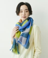 NK3ET04150 GIANNI LO GIUDICE(ジャンニ ロ ジュディチェ) バズ幾何柄ストール ブルー