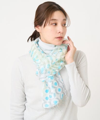 NK3EW08080 GIANNI LO GIUDICE シルク混パタパタストール