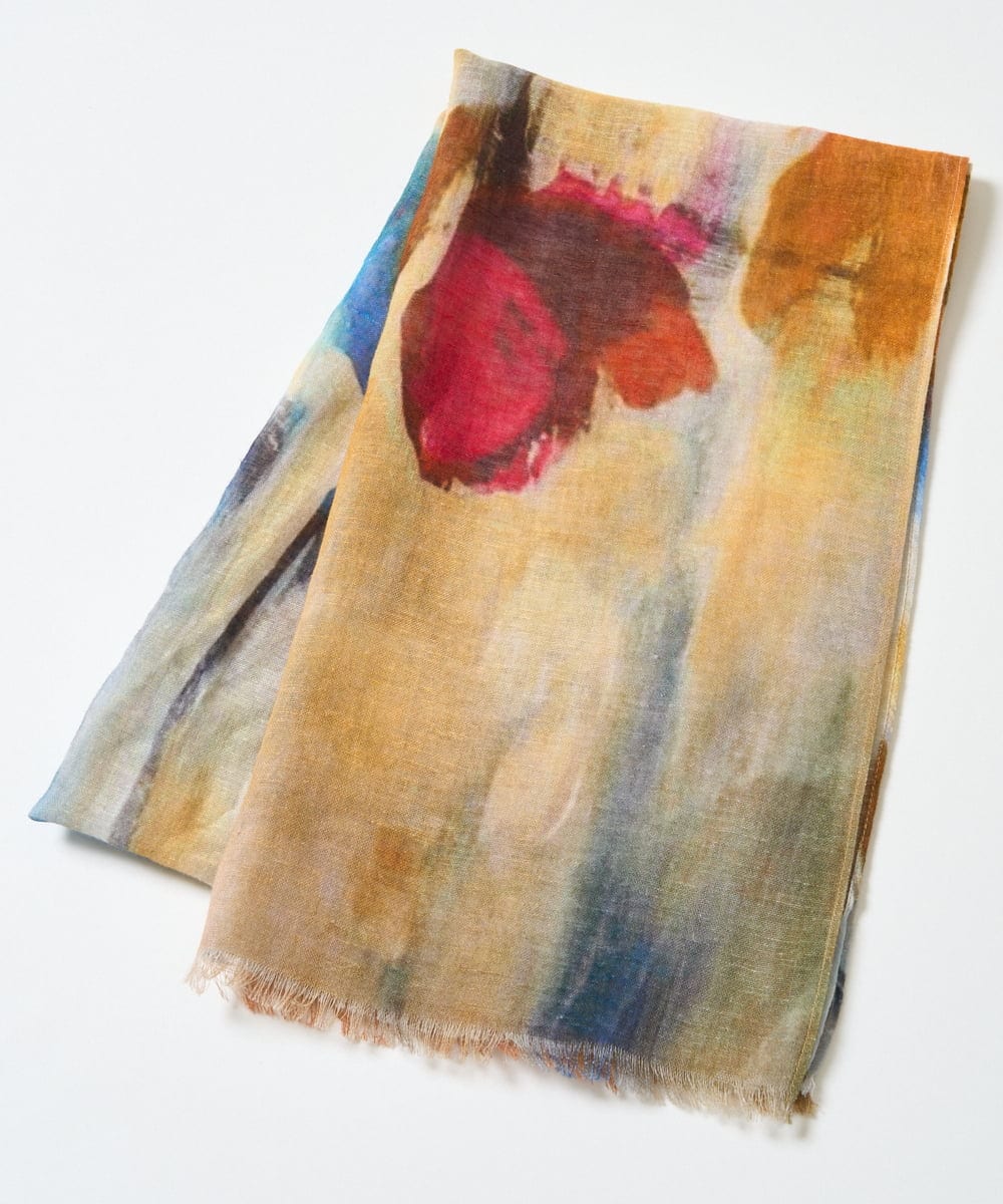 NK3GE43130 GIANNI LO GIUDICE(ジャンニ ロ ジュディチェ) ブルーリーフラワーストール ベージュ