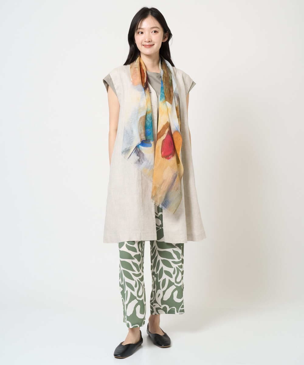 NK3GE43130 GIANNI LO GIUDICE(ジャンニ ロ ジュディチェ) ブルーリーフラワーストール ベージュ