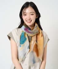 NK3GE43130 GIANNI LO GIUDICE(ジャンニ ロ ジュディチェ) ブルーリーフラワーストール ベージュ