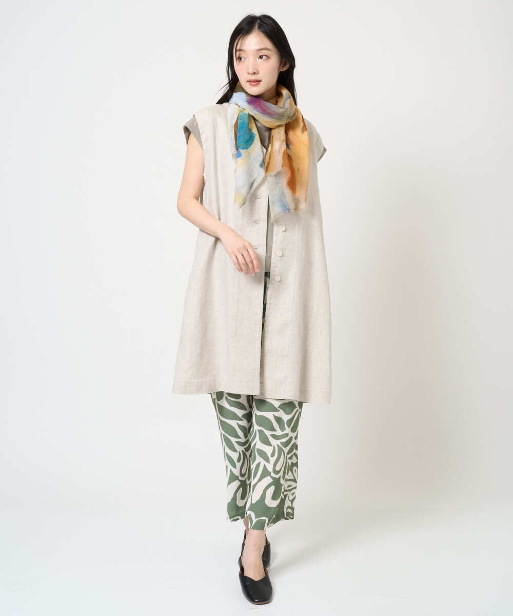 NK3GE43130 GIANNI LO GIUDICE(ジャンニ ロ ジュディチェ) ブルーリーフラワーストール ベージュ