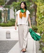 NK3GE44130 GIANNI LO GIUDICE(ジャンニ ロ ジュディチェ) ブルーリーボーダーストール イエロー