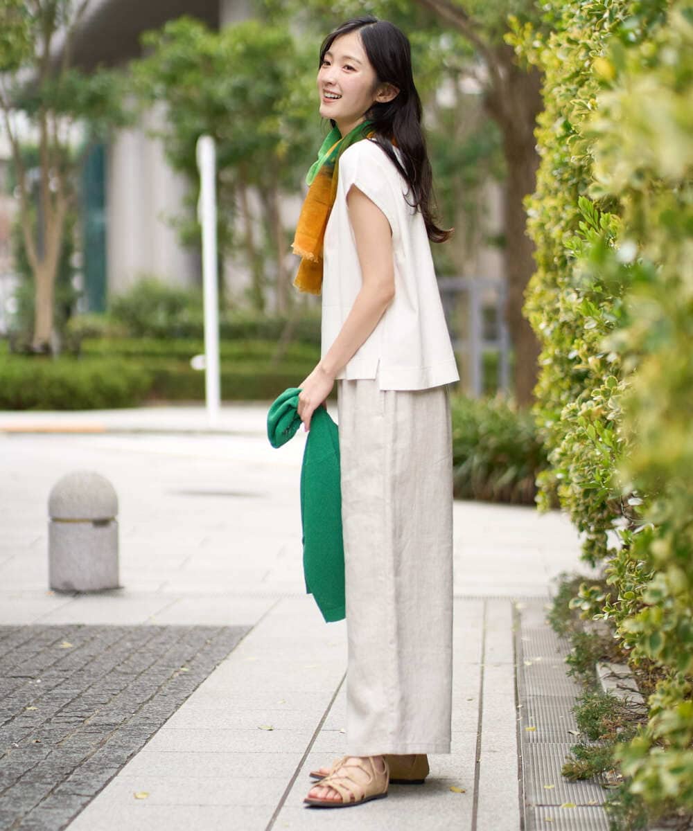 NK3GE44130 GIANNI LO GIUDICE(ジャンニ ロ ジュディチェ) ブルーリーボーダーストール イエロー