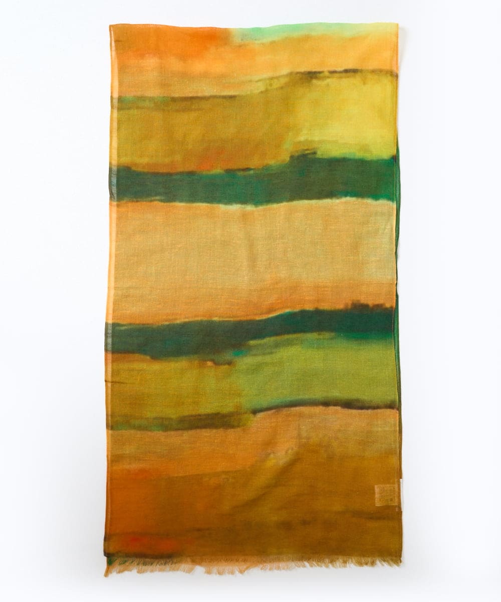 NK3GE44130 GIANNI LO GIUDICE(ジャンニ ロ ジュディチェ) ブルーリーボーダーストール イエロー