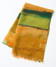 NK3GE44130 GIANNI LO GIUDICE(ジャンニ ロ ジュディチェ) ブルーリーボーダーストール イエロー