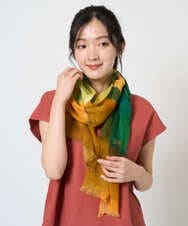 NK3GE44130 GIANNI LO GIUDICE(ジャンニ ロ ジュディチェ) ブルーリーボーダーストール イエロー