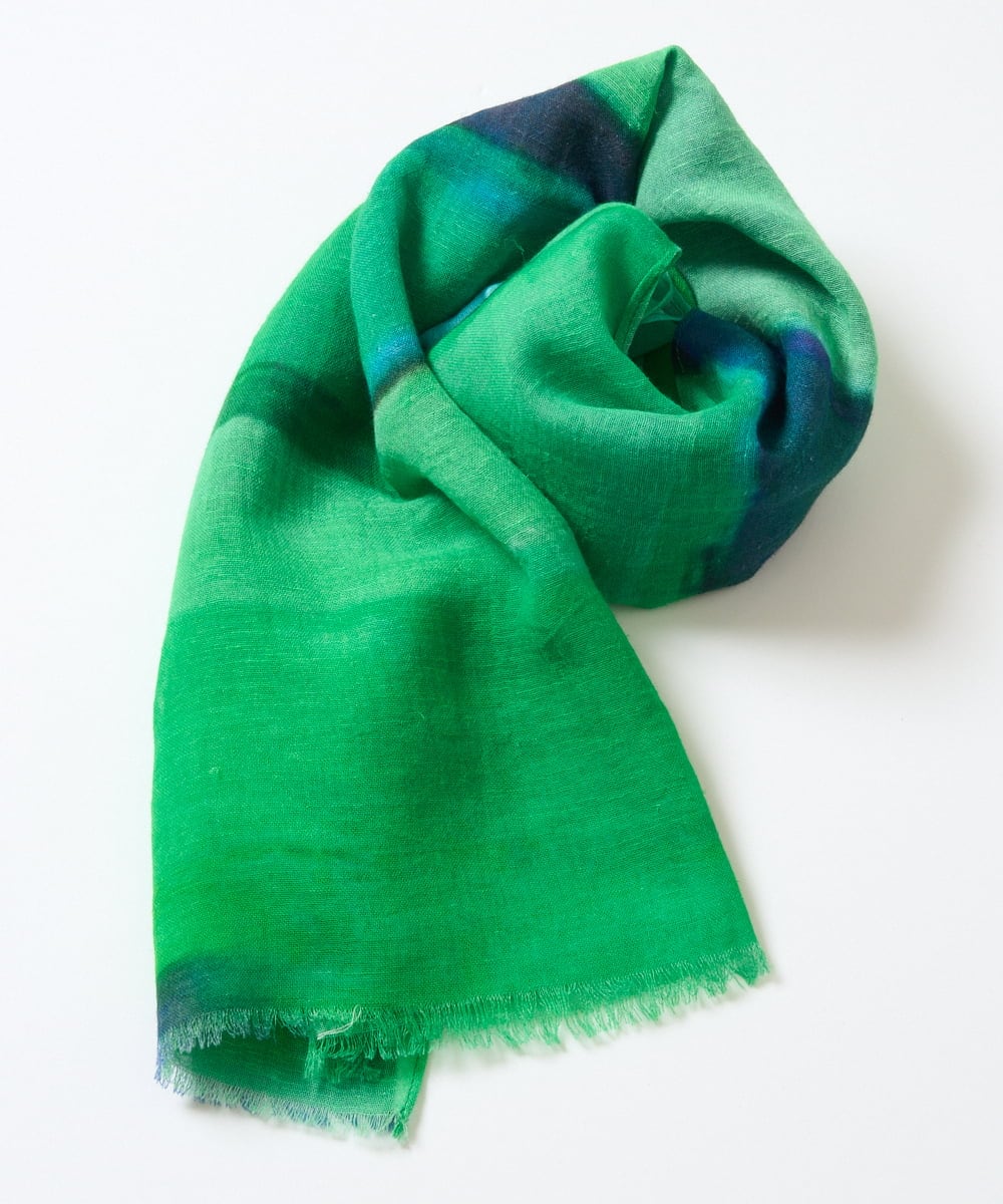 NK3GE44130 GIANNI LO GIUDICE(ジャンニ ロ ジュディチェ) ブルーリーボーダーストール グリーン