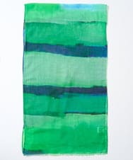 NK3GE44130 GIANNI LO GIUDICE(ジャンニ ロ ジュディチェ) ブルーリーボーダーストール グリーン