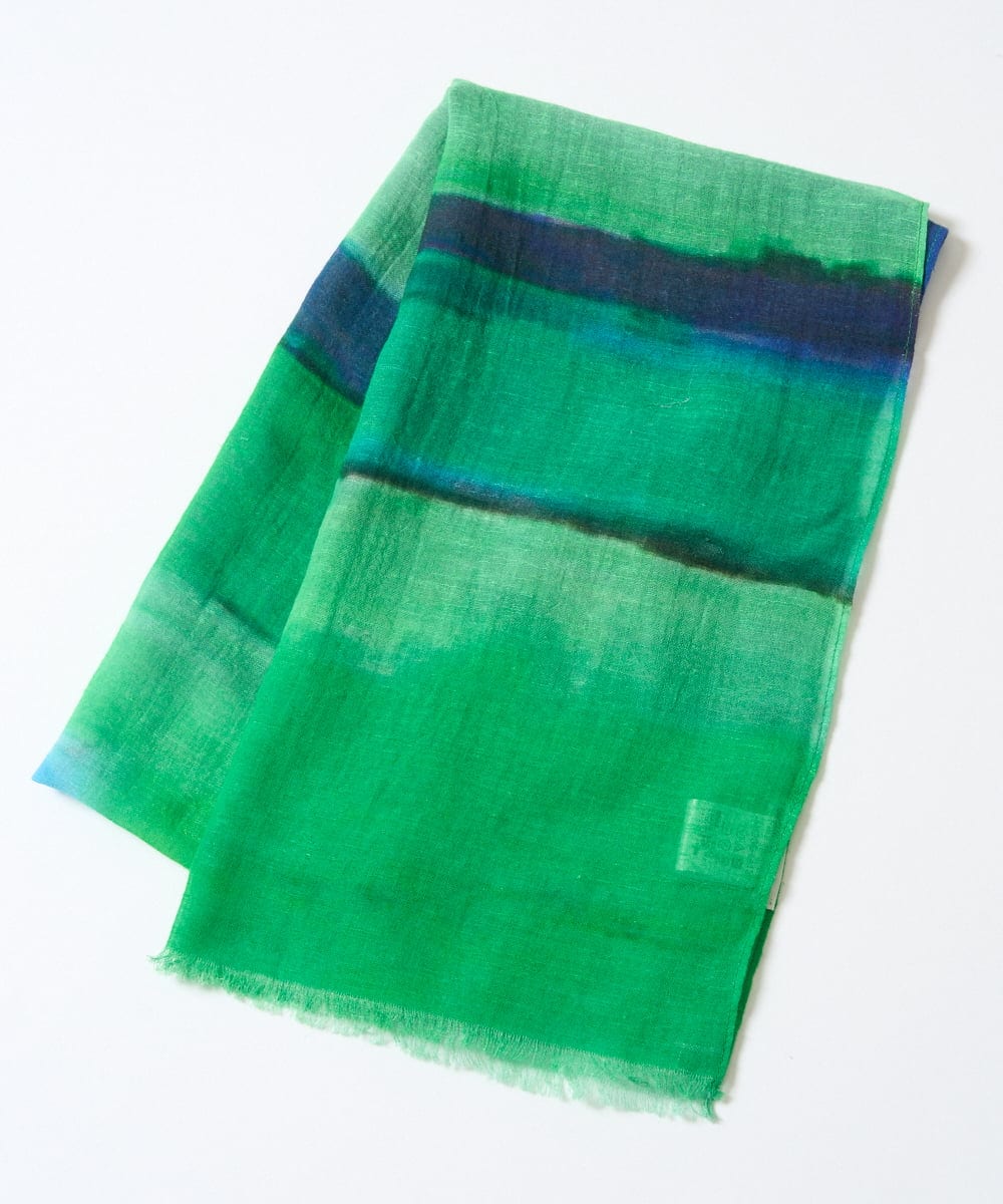 NK3GE44130 GIANNI LO GIUDICE(ジャンニ ロ ジュディチェ) ブルーリーボーダーストール グリーン