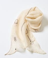 NK3GE46080 GIANNI LO GIUDICE(ジャンニ ロ ジュディチェ) ドットエンブロイダリーストール アイボリー