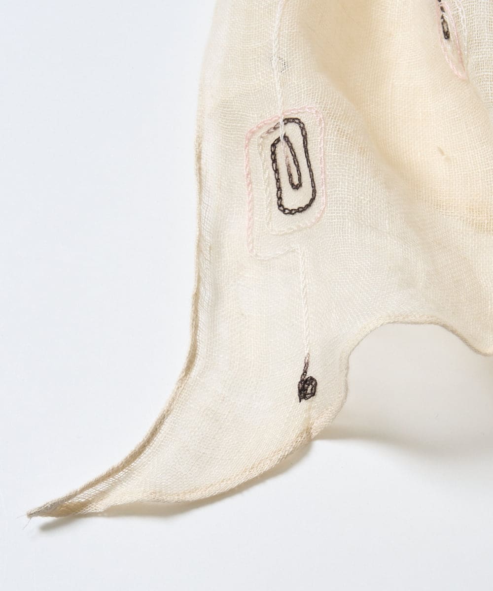 NK3GE46080 GIANNI LO GIUDICE(ジャンニ ロ ジュディチェ) ドットエンブロイダリーストール アイボリー