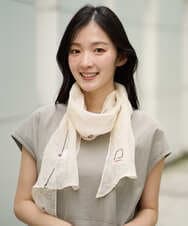 NK3GE46080 GIANNI LO GIUDICE(ジャンニ ロ ジュディチェ) ドットエンブロイダリーストール アイボリー