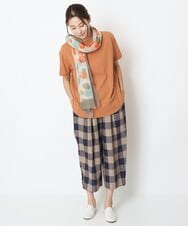 NK3GS02180 GIANNI LO GIUDICE(ジャンニ ロ ジュディチェ) [洗える]ドットポピーコットンシルクスカーフ オレンジ