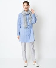 NK3GS06080 GIANNI LO GIUDICE(ジャンニ ロ ジュディチェ) [洗える]ラインフラワーコットンシルクスカーフ ライトグレー