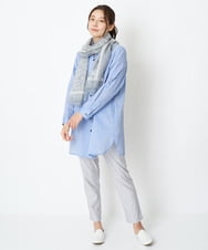 NK3GS06080 GIANNI LO GIUDICE(ジャンニ ロ ジュディチェ) [洗える]ラインフラワーコットンシルクスカーフ ライトグレー