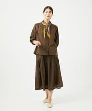 NK3JB02080 GIANNI LO GIUDICE(ジャンニ ロ ジュディチェ) ストライプ幾何プリーツプチスカーフ イエロー
