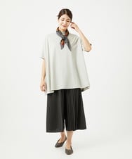 NK3JB02080 GIANNI LO GIUDICE(ジャンニ ロ ジュディチェ) ストライプ幾何プリーツプチスカーフ ライトグレー