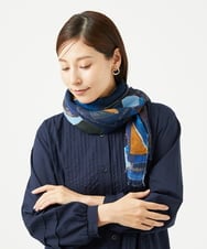 NK3JB03200 GIANNI LO GIUDICE(ジャンニ ロ ジュディチェ) [洗える]グラフィカルストール ネイビー