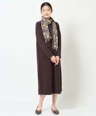 NK3JD04140 GIANNI LO GIUDICE(ジャンニ ロ ジュディチェ) サークルドットプリントスカーフ ブラウン×ベージュ