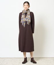NK3JD04140 GIANNI LO GIUDICE(ジャンニ ロ ジュディチェ) サークルドットプリントスカーフ ブラウン×ベージュ