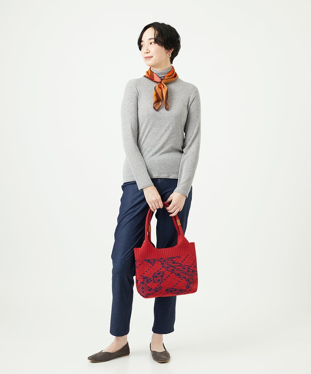 NK5AE11090 GIANNI LO GIUDICE(ジャンニ ロ ジュディチェ) ニットバッグ オレンジ