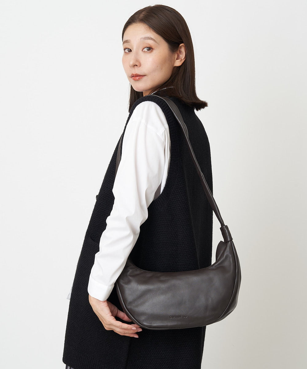 NK5AV02150 GIANNI LO GIUDICE(ジャンニ ロ ジュディチェ) シープハンドルバッグ ブラウン