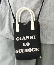 NK5EC04070 GIANNI LO GIUDICE(ジャンニ ロ ジュディチェ) ロゴニットポシェットバッグ ブラック