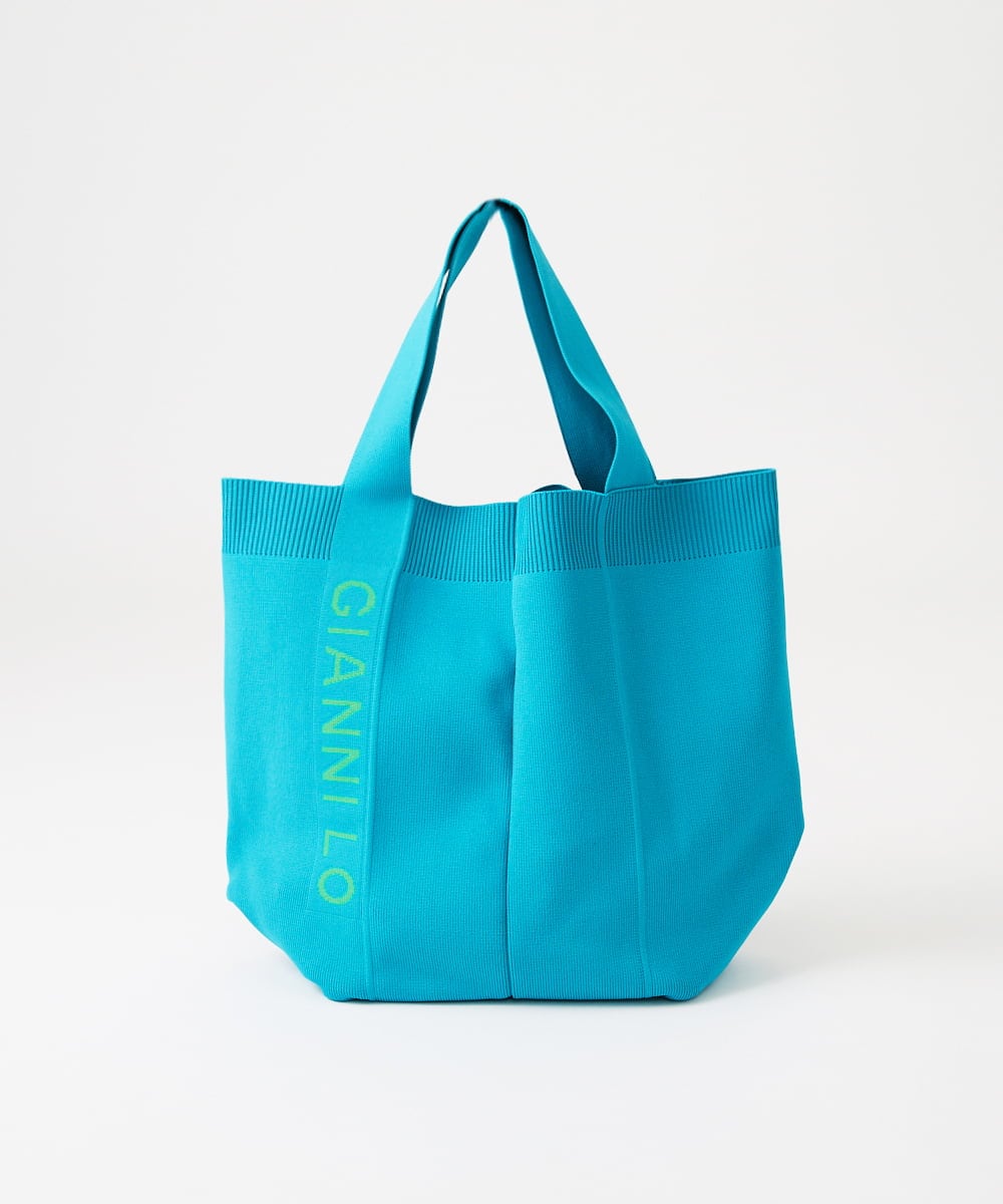 NK5ED03080 GIANNI LO GIUDICE(ジャンニ ロ ジュディチェ) ロゴニットバッグ ブルー