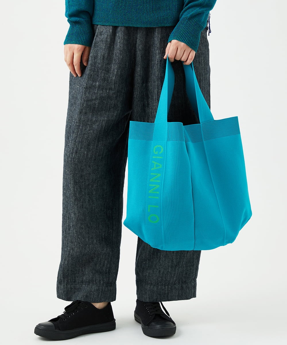 NK5ED03080 GIANNI LO GIUDICE(ジャンニ ロ ジュディチェ) ロゴニットバッグ ブルー