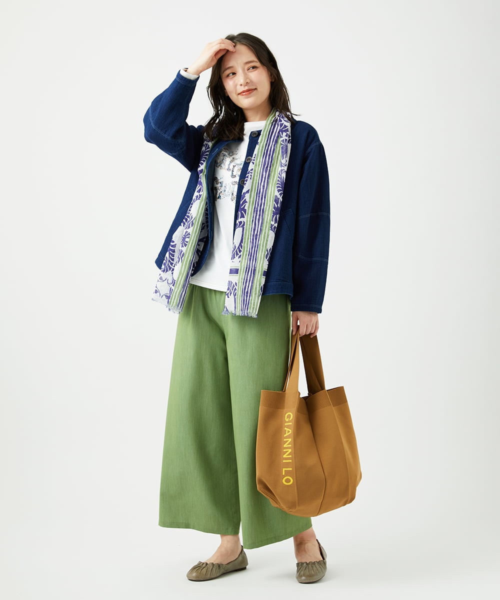 NK5ED03080 GIANNI LO GIUDICE(ジャンニ ロ ジュディチェ) ロゴニットバッグ ベージュ