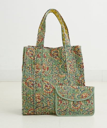 NK5JU20150 GIANNI LO GIUDICE ブロックプリントINDIAバッグ(ポーチ付）