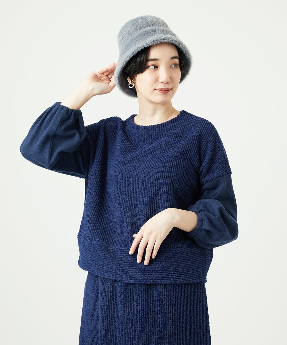 NK7AE10160 GIANNI LO GIUDICE(ジャンニ ロ ジュディチェ) グラデシャギークロッシェハット ライトグレー