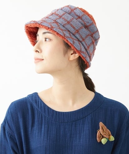 NK7AV01200 GIANNI LO GIUDICE ブークレーチェック柄イタリアハット