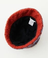 NK7AV01200 GIANNI LO GIUDICE(ジャンニ ロ ジュディチェ) ブークレーチェック柄イタリアハット オレンジ