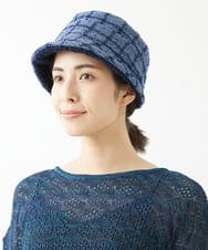 NK7AV01200 GIANNI LO GIUDICE(ジャンニ ロ ジュディチェ) ブークレーチェック柄イタリアハット ネイビー