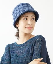 NK7AV01200 GIANNI LO GIUDICE(ジャンニ ロ ジュディチェ) ブークレーチェック柄イタリアハット ネイビー