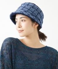 NK7AV01200 GIANNI LO GIUDICE(ジャンニ ロ ジュディチェ) ブークレーチェック柄イタリアハット ネイビー