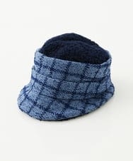NK7AV01200 GIANNI LO GIUDICE(ジャンニ ロ ジュディチェ) ブークレーチェック柄イタリアハット ネイビー