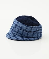 NK7AV01200 GIANNI LO GIUDICE(ジャンニ ロ ジュディチェ) ブークレーチェック柄イタリアハット ネイビー