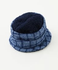 NK7AV01200 GIANNI LO GIUDICE(ジャンニ ロ ジュディチェ) ブークレーチェック柄イタリアハット ネイビー