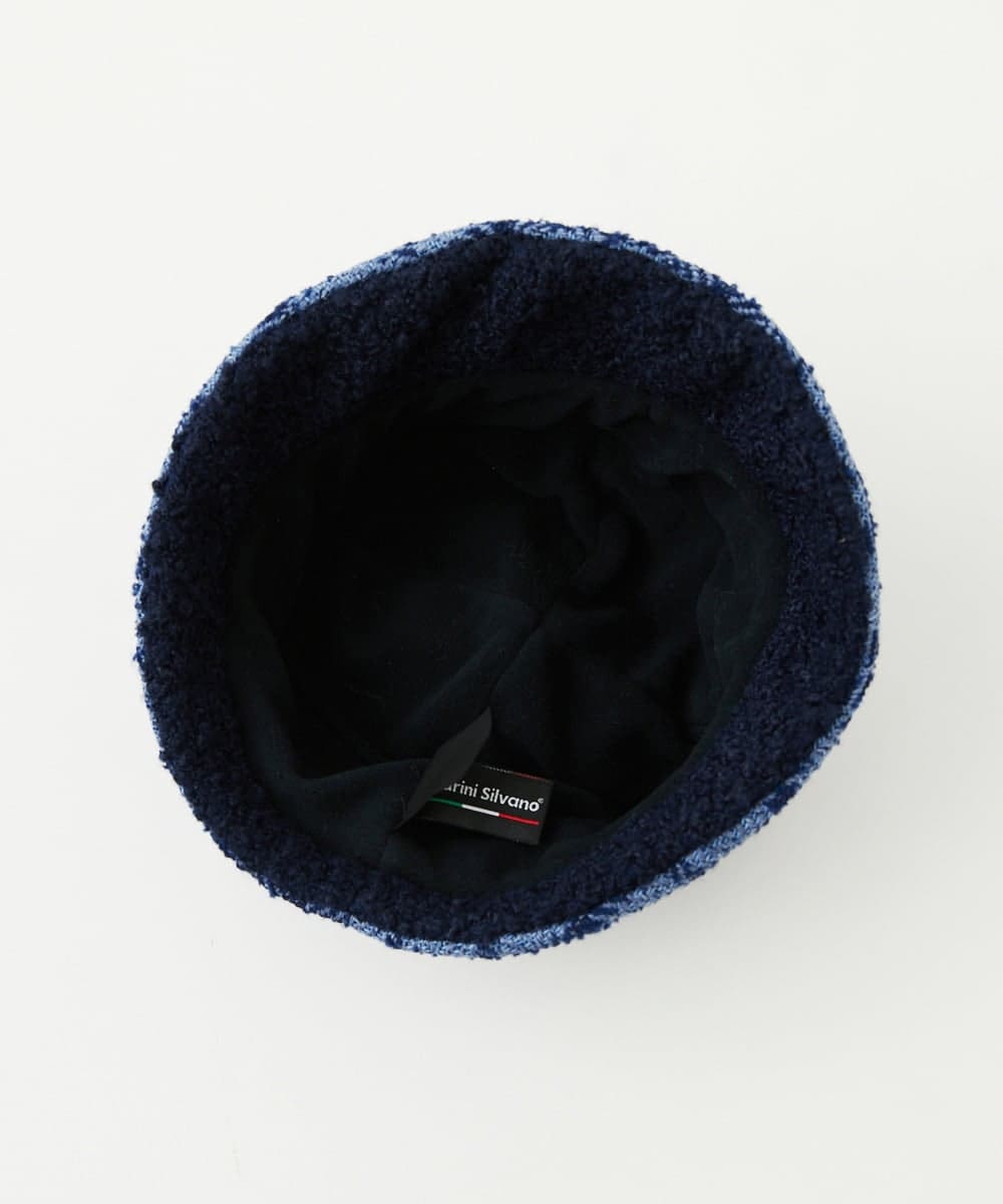 NK7AV01200 GIANNI LO GIUDICE(ジャンニ ロ ジュディチェ) ブークレーチェック柄イタリアハット ネイビー