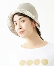 NK7AV02180 GIANNI LO GIUDICE(ジャンニ ロ ジュディチェ) 二重つば異素材イタリアハット オフホワイト