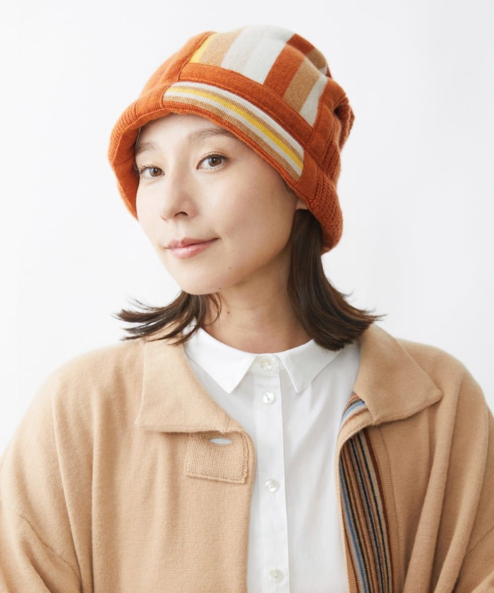 NK7AW09130 GIANNI LO GIUDICE(ジャンニ ロ ジュディチェ) ドワーフニット帽子 オレンジ